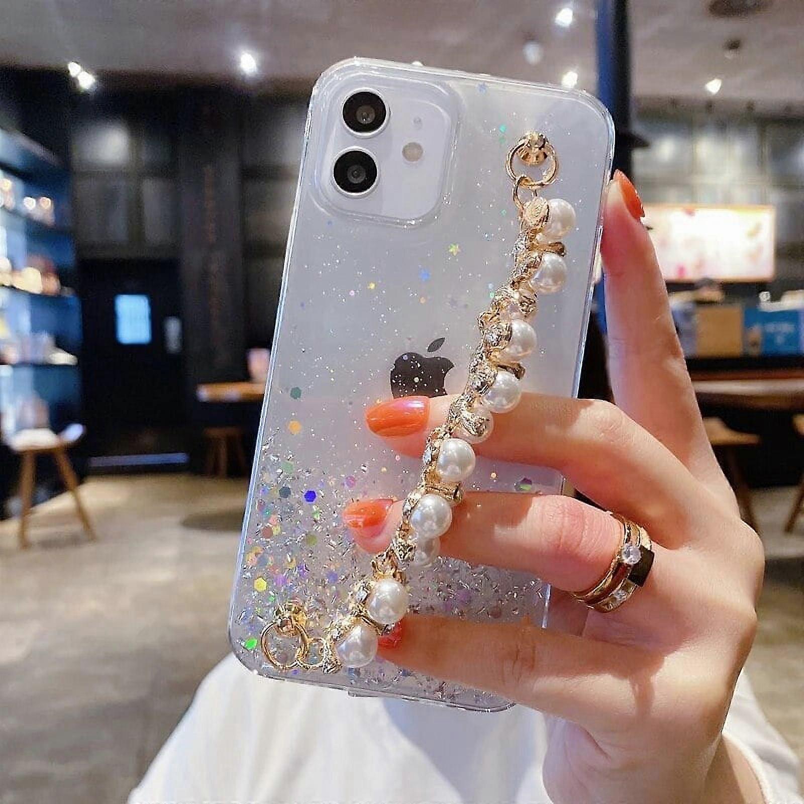 Phone Case Soft Pearl Bracelet Phone Case For compatible with Iphone 11 12 13 14 Pro Max Xs X Xr 7 8 Plus Mini Se 2020 Glitter Shockproof Cases Cover