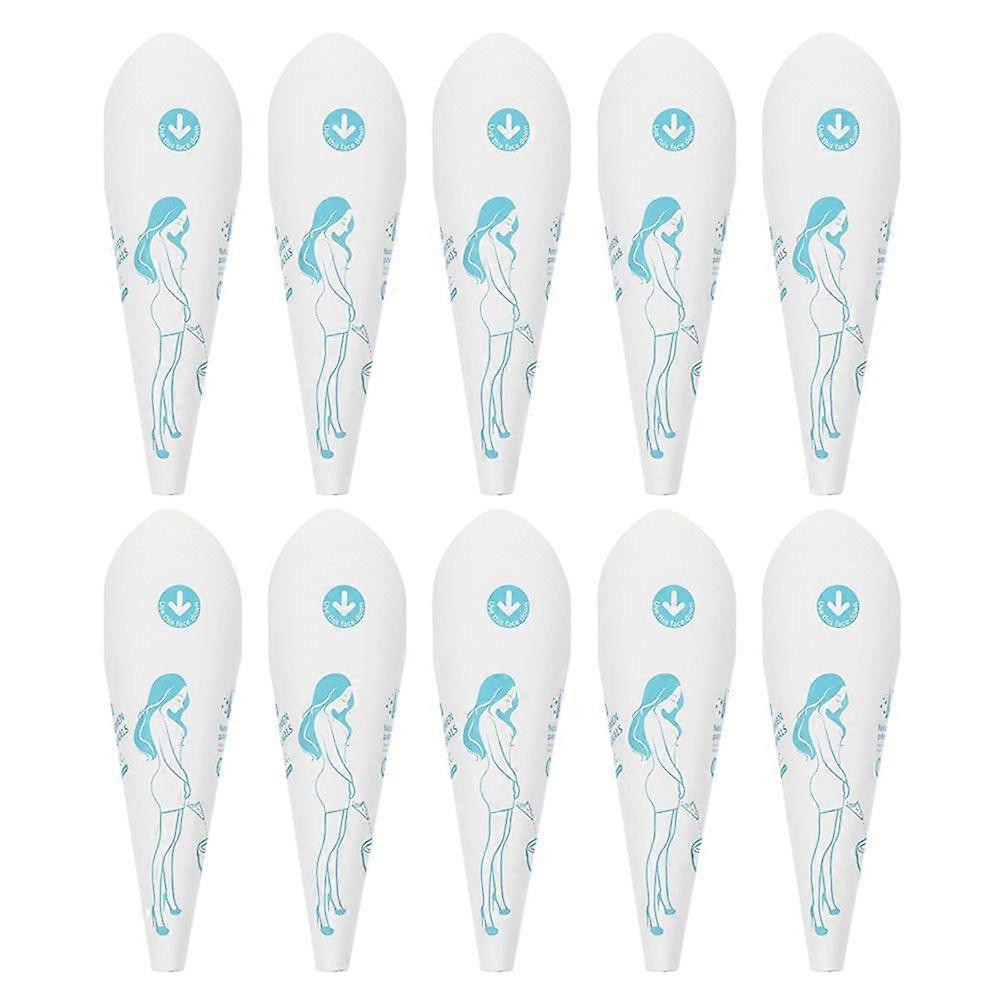 10Pcs Pee Cups Standing up Disposable Paper Standing Pee Funnel Cups (White)