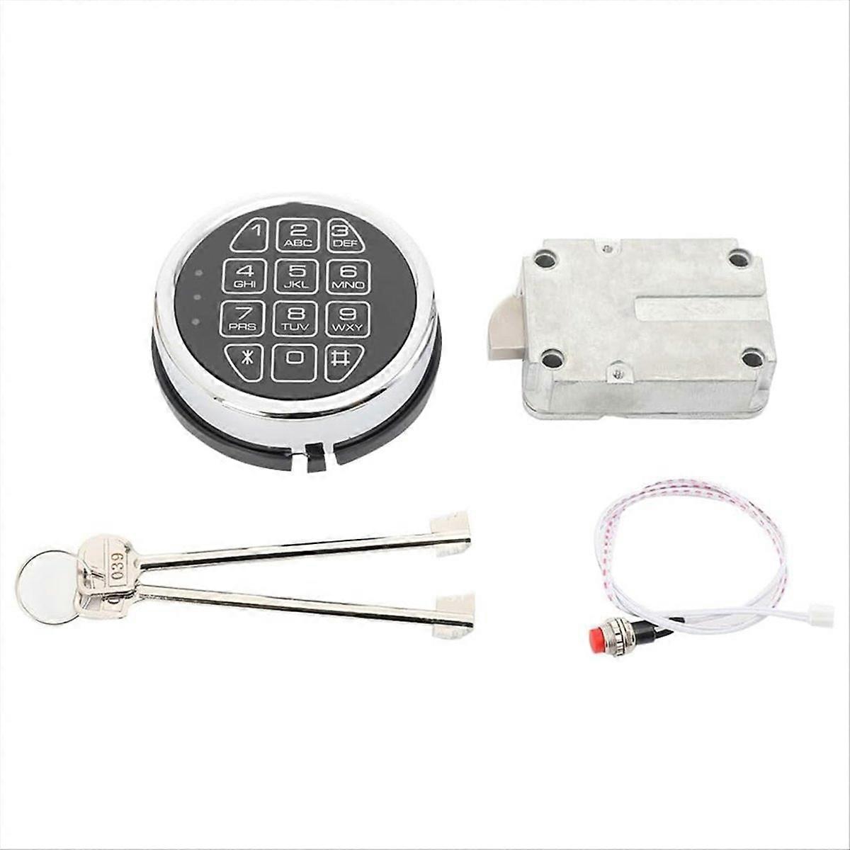 Replacement Electronic Safe Lock with Solenoid Lock & 2 Override Keys,Chrome Keypad Security Firepro
