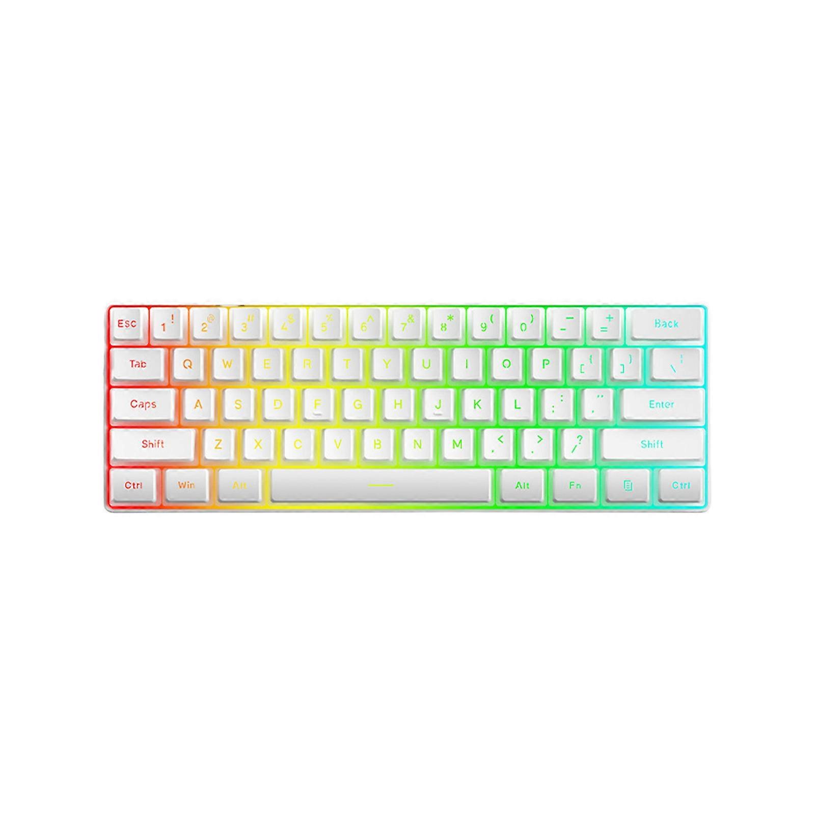 Gaming Mechanical Keyboard 61 Keys Corded Office LED Backlit Keycap Gaming Mechanical Keyboard for Computer LaptopMechani Multicolor