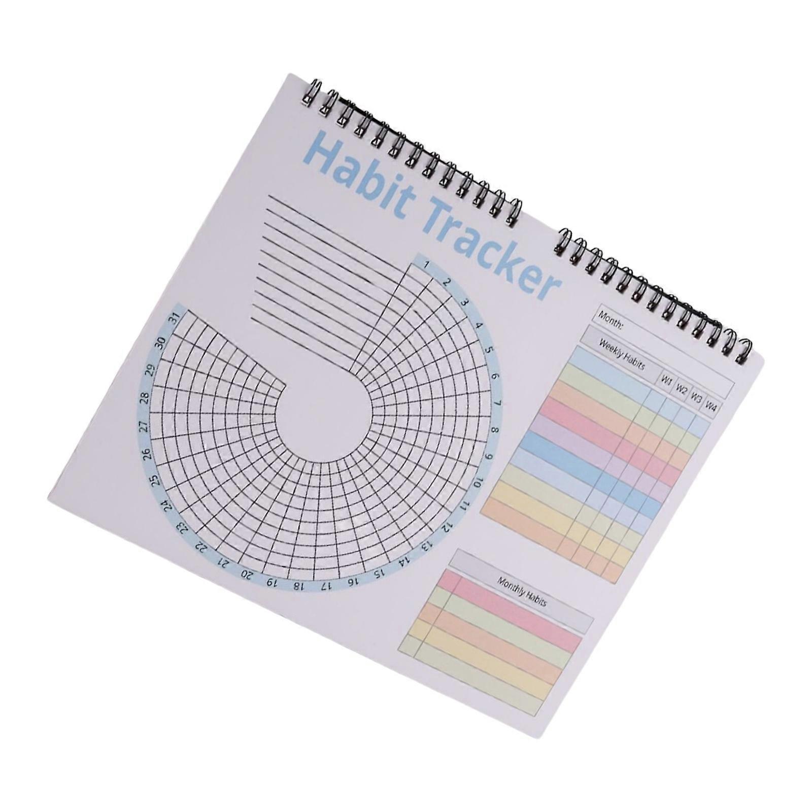Daily Goal and Habits Trackers with Binding and Custom Layouts Colorful Habits Trackers Calendar for Daily Goal Setting Multicolor