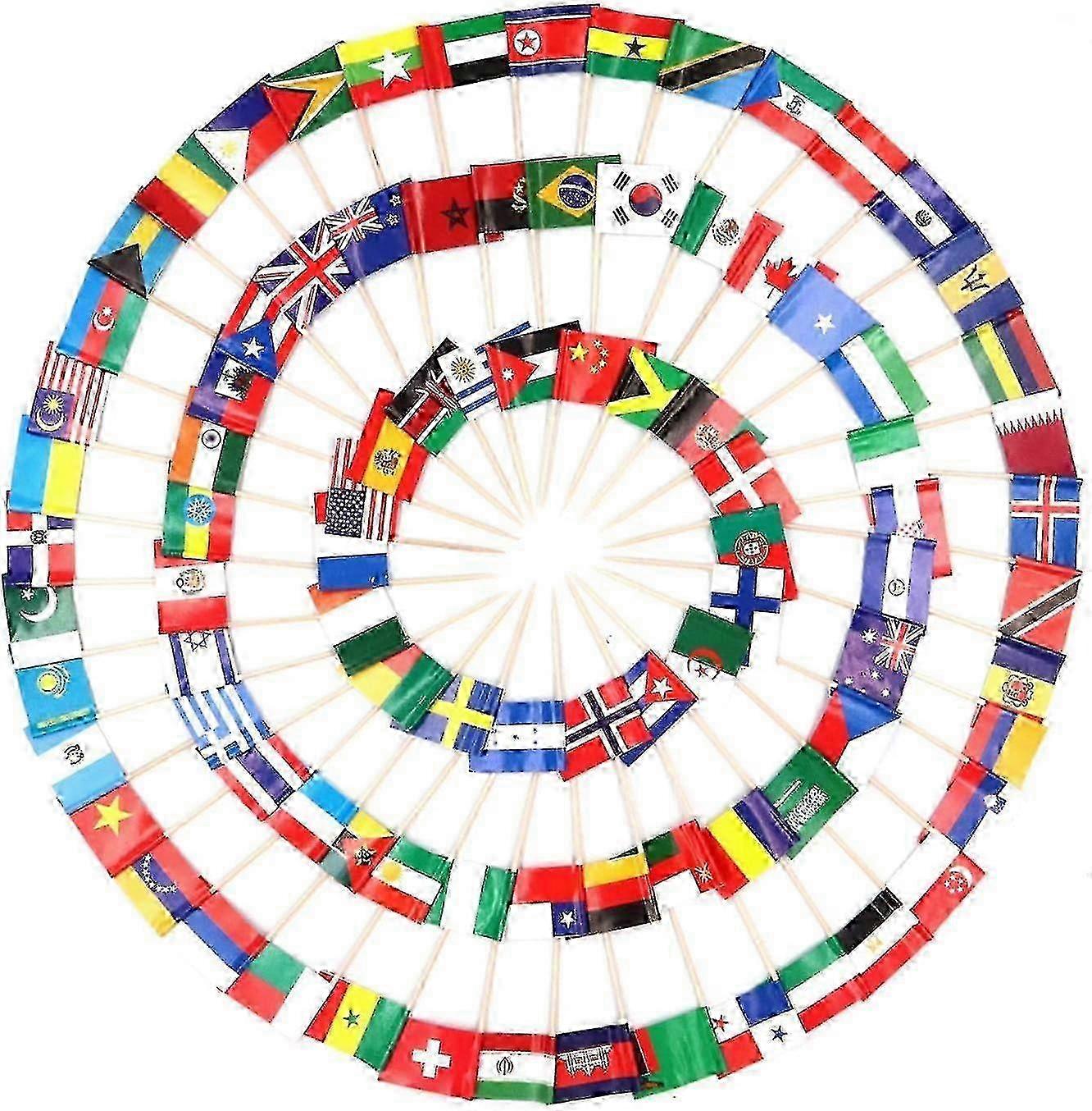 100pcs Assorted World Different Countries - Toothpick Flags For Decorations 2025