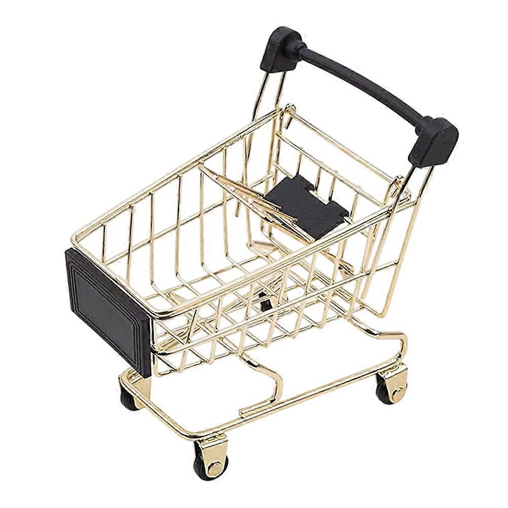 Golden Mini Trolley Storage Basket for Desktop Organization 4Pcs