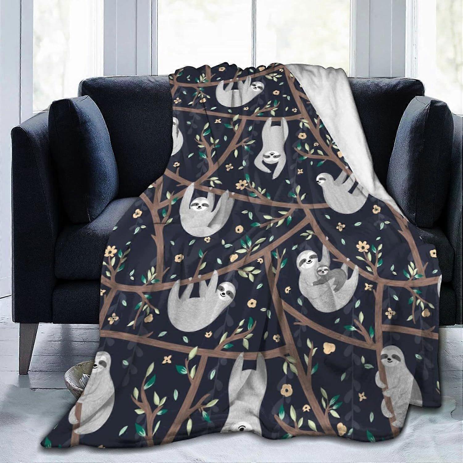 Soft Blanket Sloth Throw Blankets Flannel Ultra Soft Blankets Durable Anti Static Washable Blanket for Bed Sofa Couch -zxcvb427
