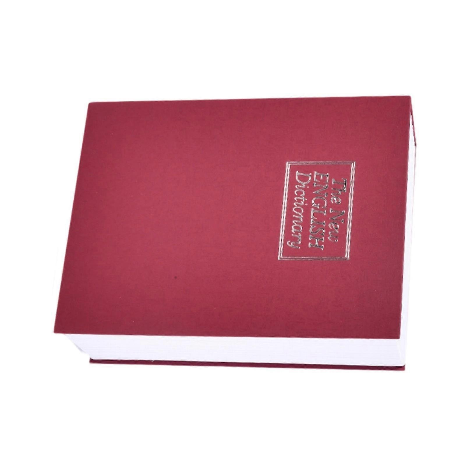 Mini Book Cash Coin Storage Organizers Dictionary Security Key Locker with Lock Jewellery Lock Box Money Safe Box  Red 265x200x65mm