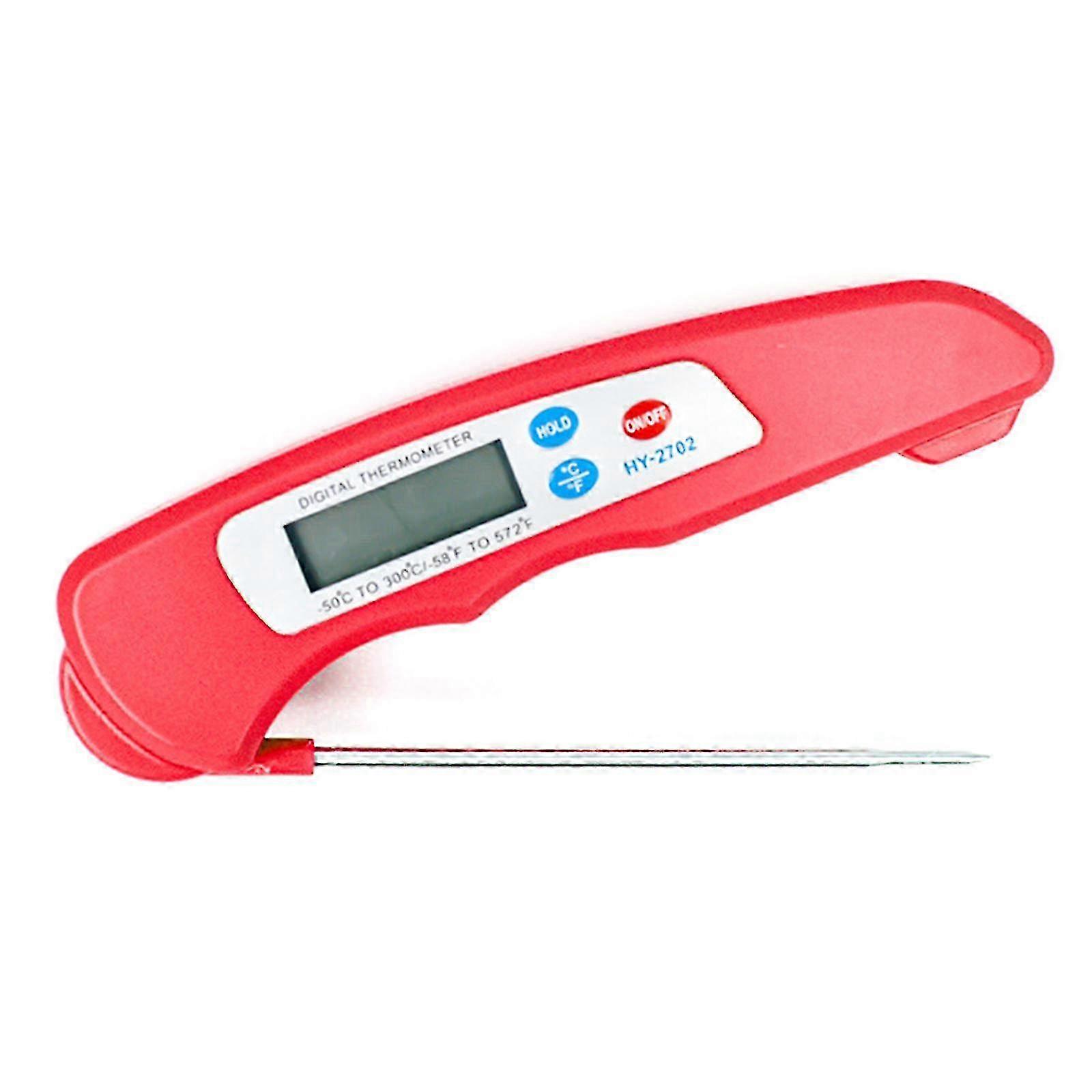 High Accuracy Foldable Kitchen Thermometers For Realtime Accurate Temperature Reading In Oven Deep Soup Oil And Beverage Red