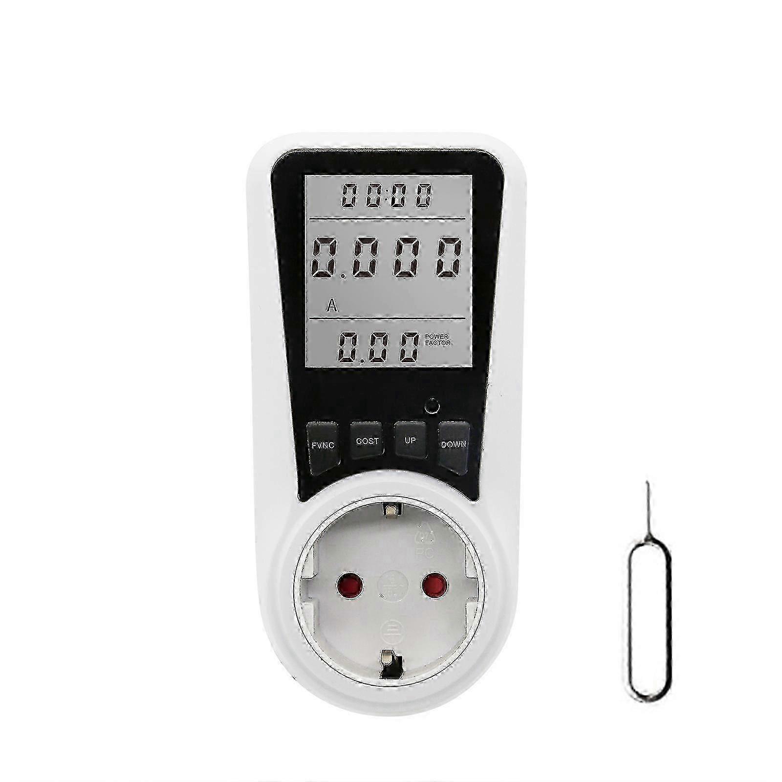 Electricity Meter For Socket Electricity Meter Energy Measurement 7 monitoring modes Overload Protection White