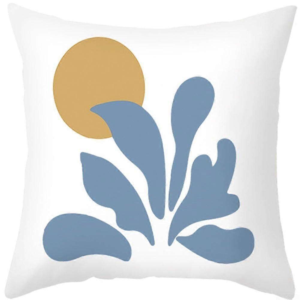 Geometric Throw Pillow Cover 45x45cm Morandi Color Abstract Line Design for Sofa Polyester