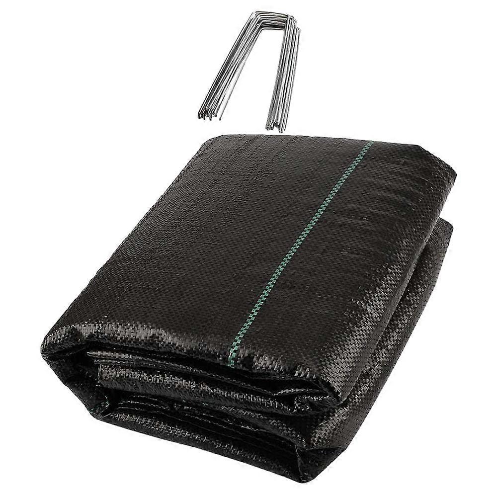 1 Set Weed Control Ground Cloth Sturdy PP Weed Proof Cloth with Ground Nails