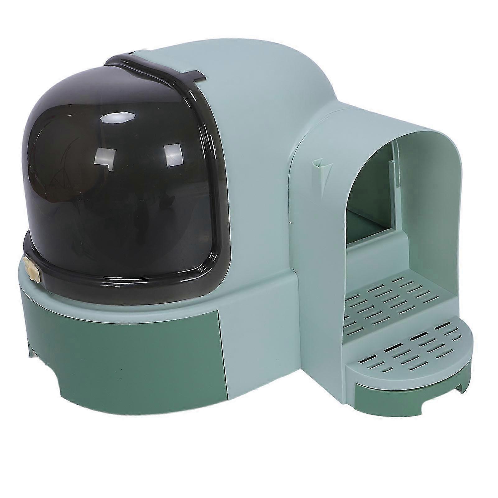 Fully Enclosed Cat Litter Box 53x42x41cm Green Antislip Drawer