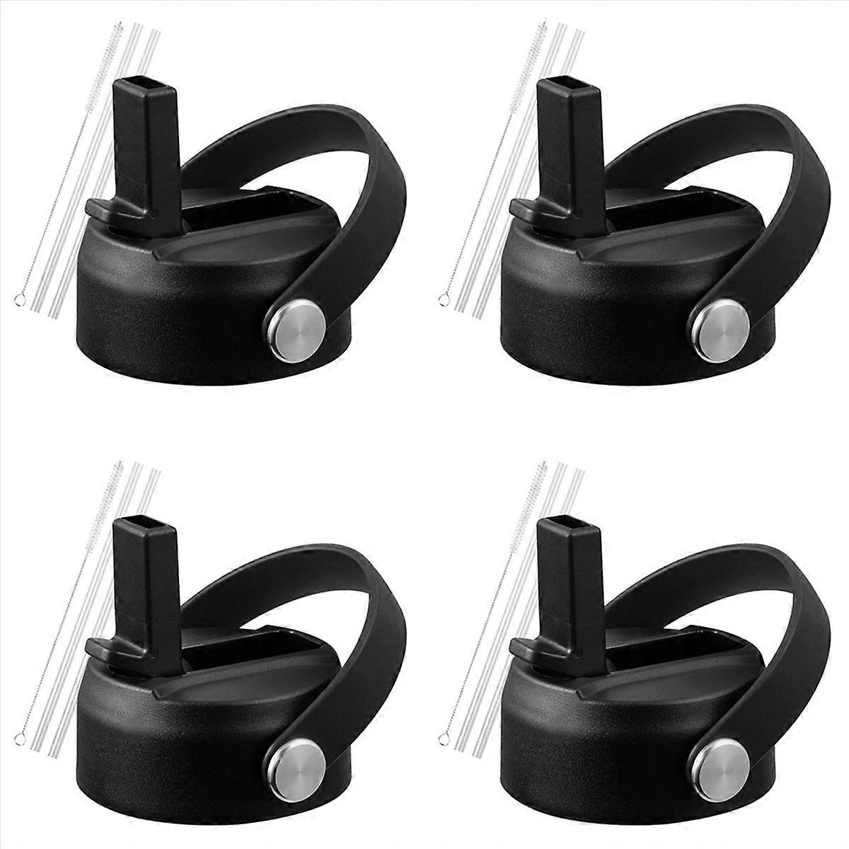 4X Straw Lid for Wide Mouth 32 40 Oz, Straw Lid with Handle and Straws,Replacement Sports Straw Cap