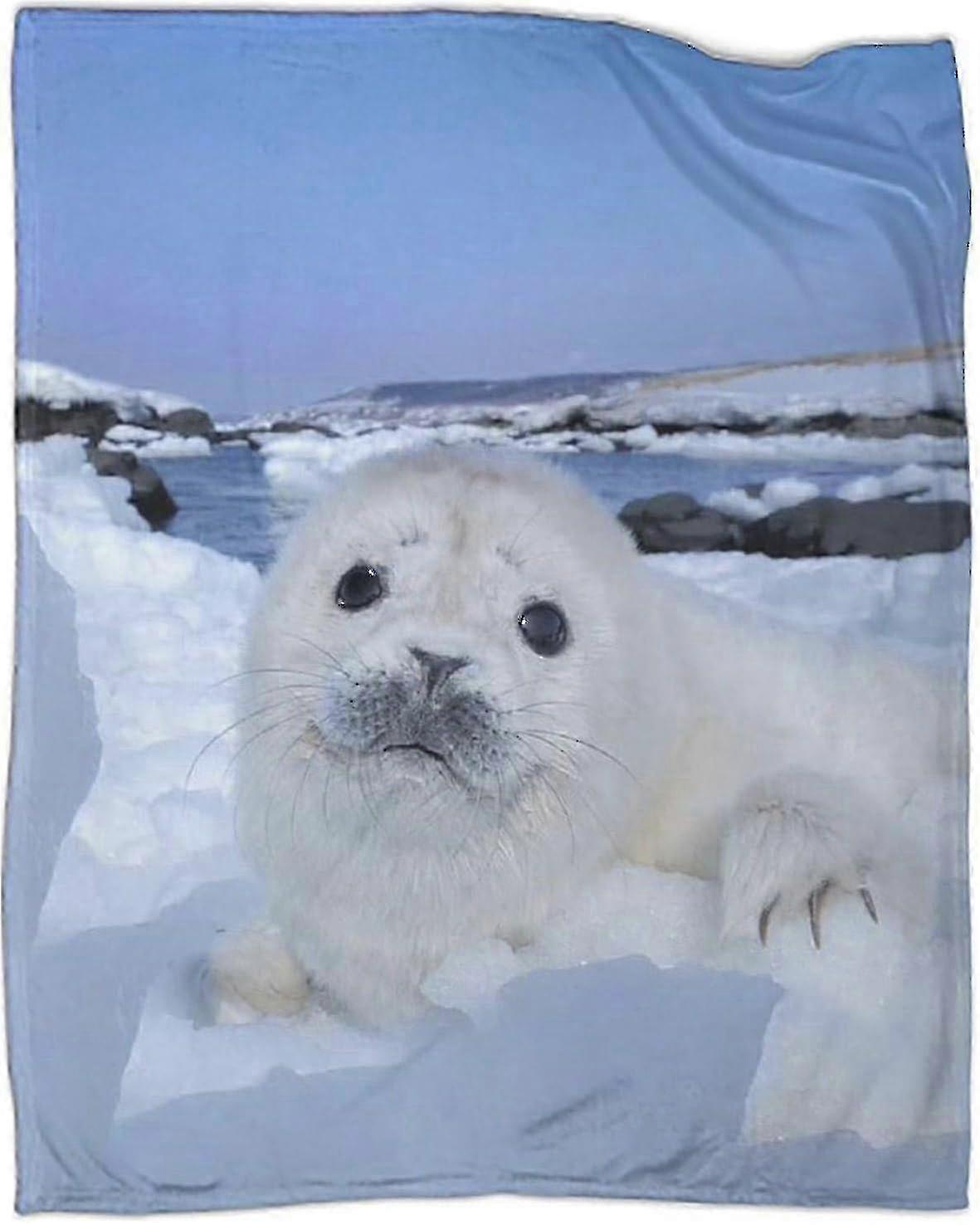 t361 Blanket Animal Theme Harp Seal Blanket Ultrasoft Micro Fleece Blanket Soft And Warm Digitally Printed Blanket Flannel Blanket C Blanket