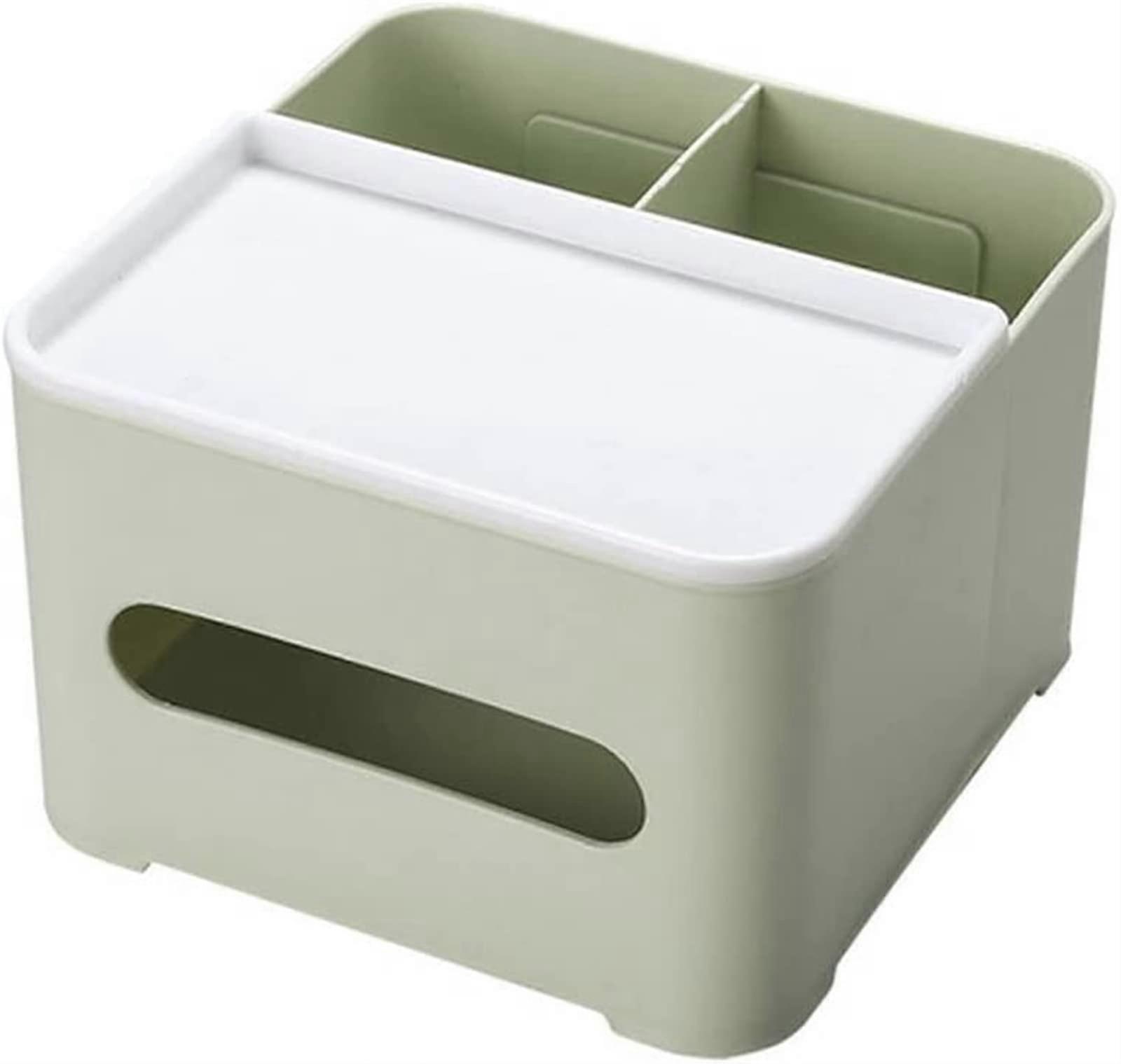 Tissue Box and Desk Organizer with Napkin Holder for Bedroom Storage and Stationery (B 17.5×17.5×10cm)