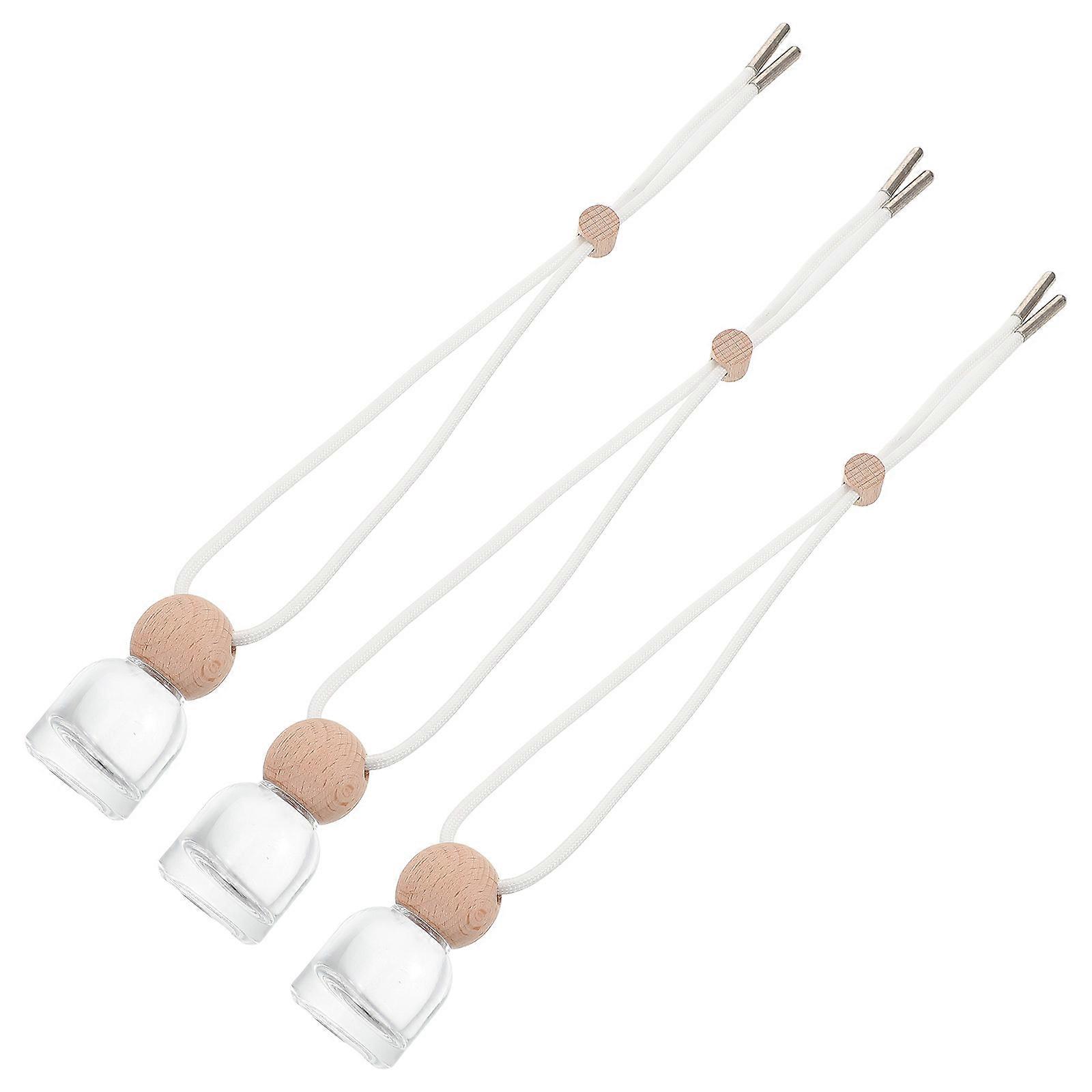 Fragrance Storage Decorative Bottles 10ml Empty Glass Perfume Bottles With Wooden Lid For DIY Perfume Enthusiasts Khaki Color 3Pcs