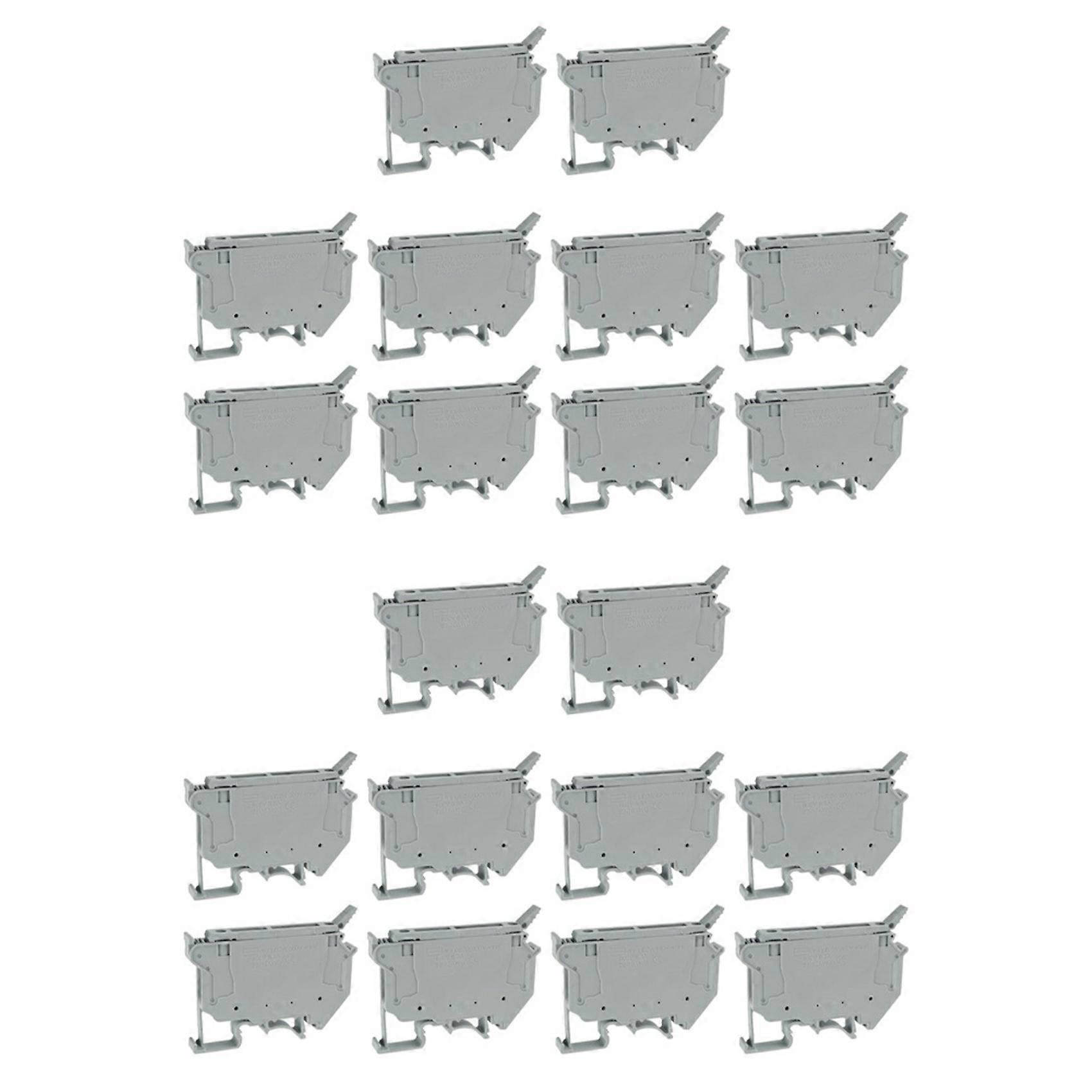 UK5-HESI UK5RD Without LED DIN Rail Fuse Terminal Base Disconnect Terminal Block Screw Clip (Pack of 20Pcs,Grey)