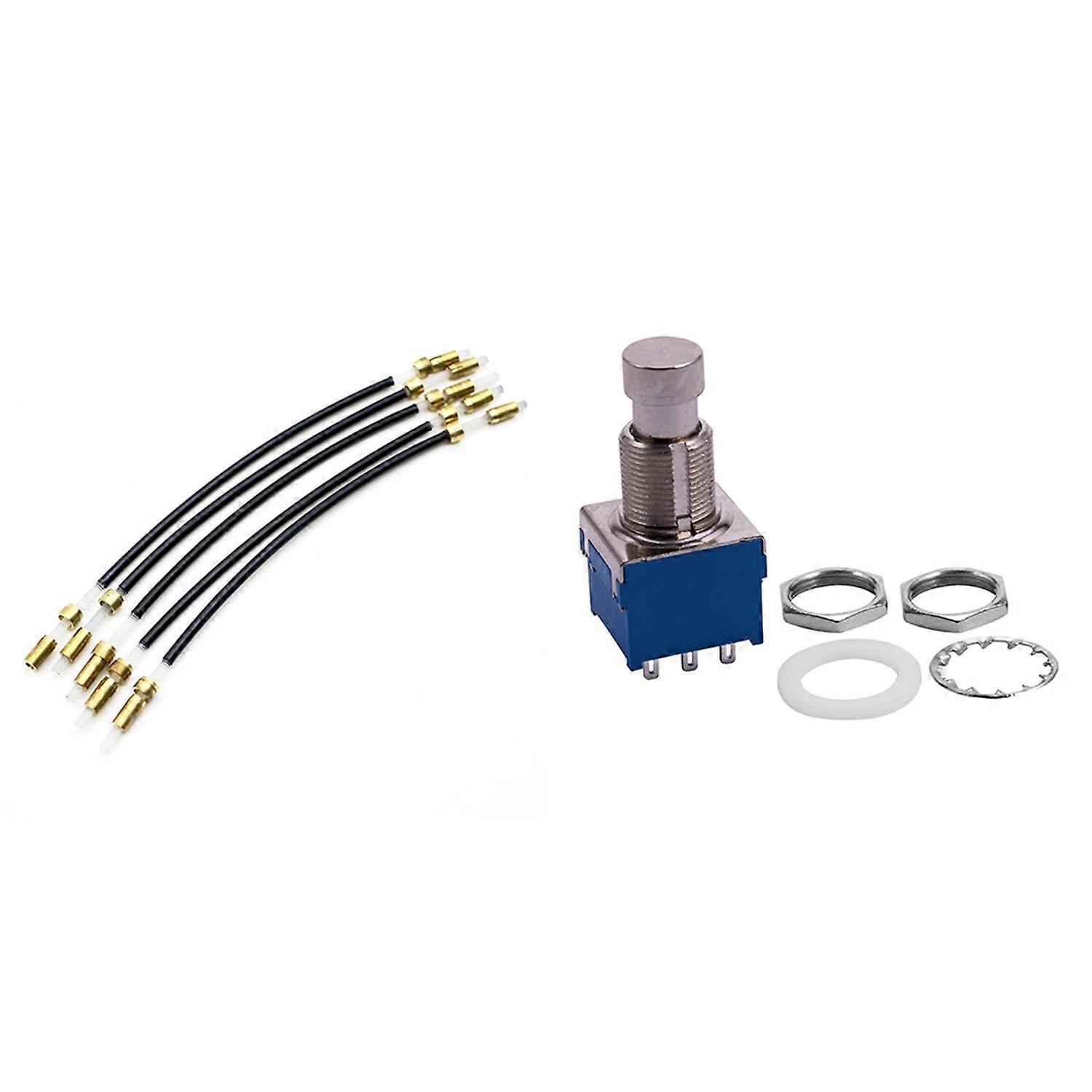 5Pcs Violin Tail Gut Tail Cord Gut Cord Nylon with Guitar Effects 3PDT 9-Pin Latching Stomp Pedal Footswitch Blue