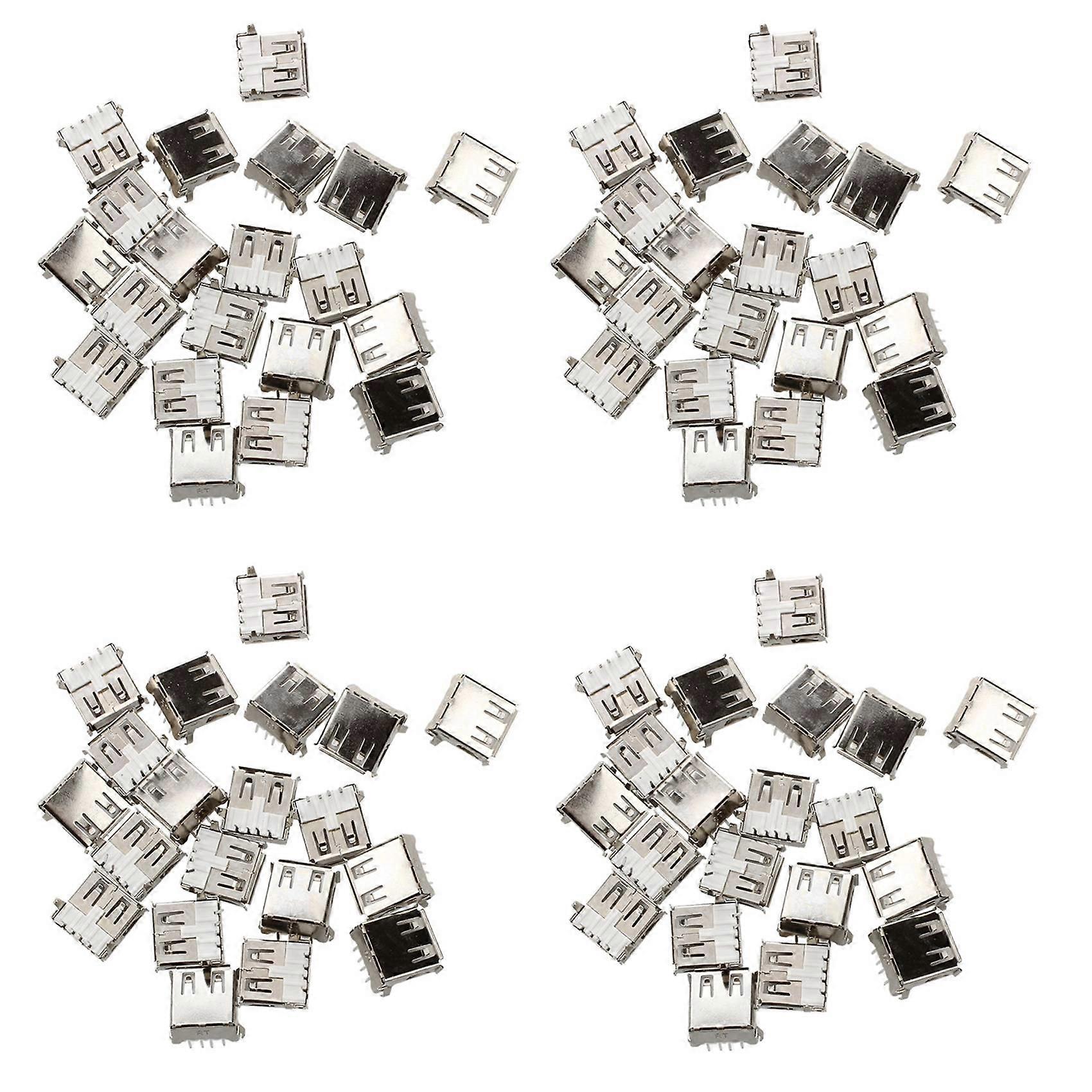 80 Pcs USB Female Type A 4-Pin DIP Right Angle Plug Jack Socket Connector
