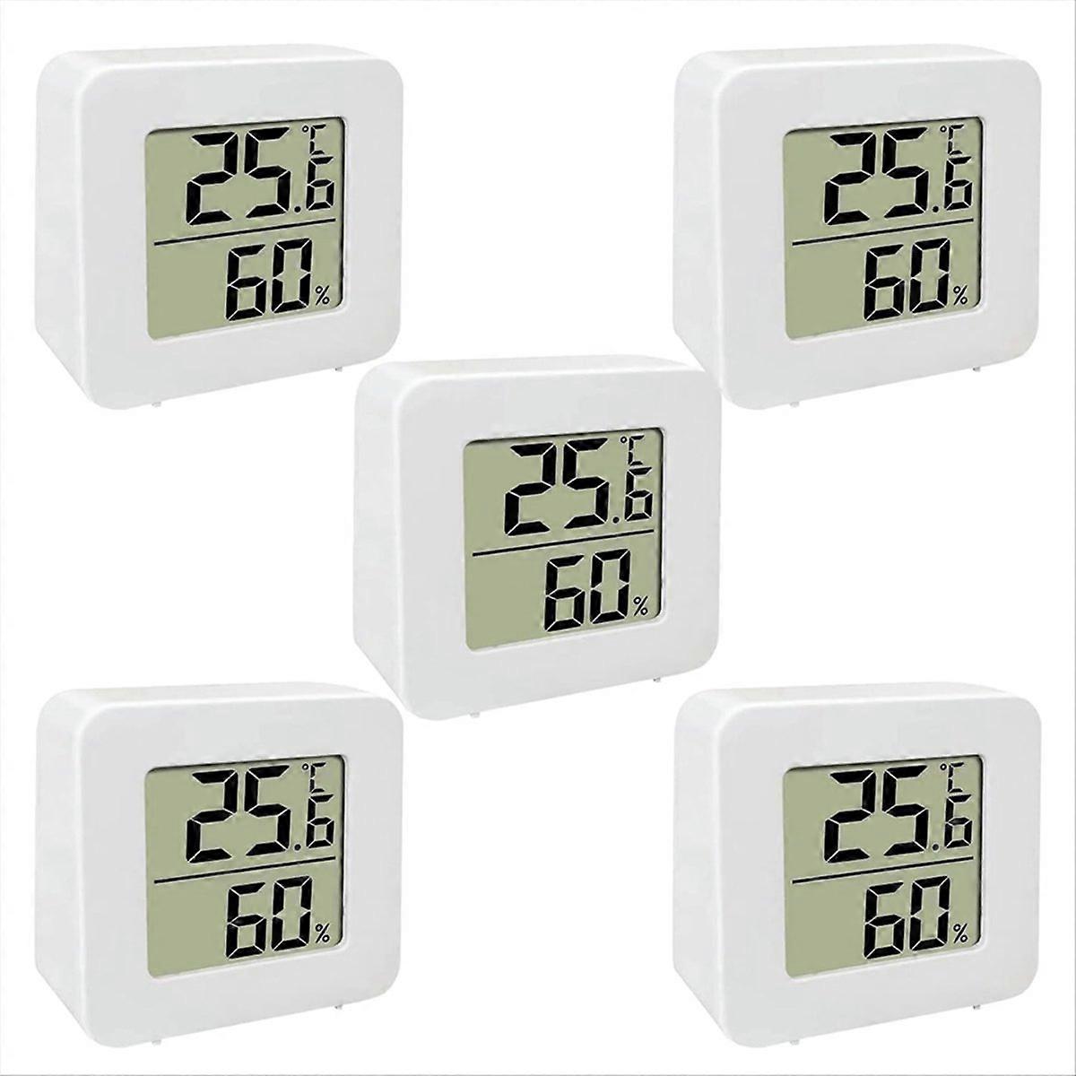 5 Pack Mini Digital LCD Display Temperature Humidity Meter Sensor