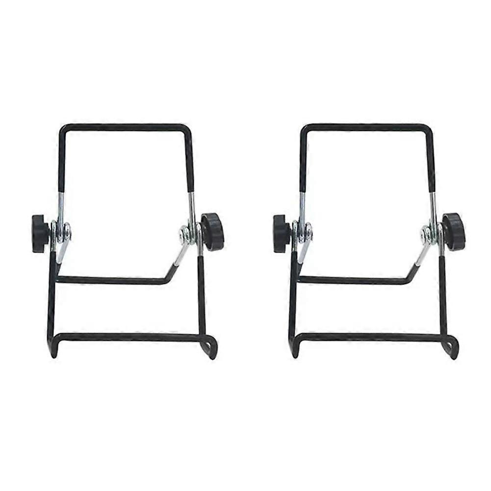 Leke Adjustable Foldable Solar Panel Electronic Stand with 2 Mounting Brackets, Black, 2 Total