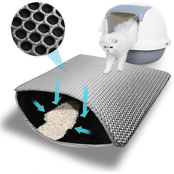 Cat litter mat for cat litter box, several sizes, non-slip, easy to clean, grey 60*45