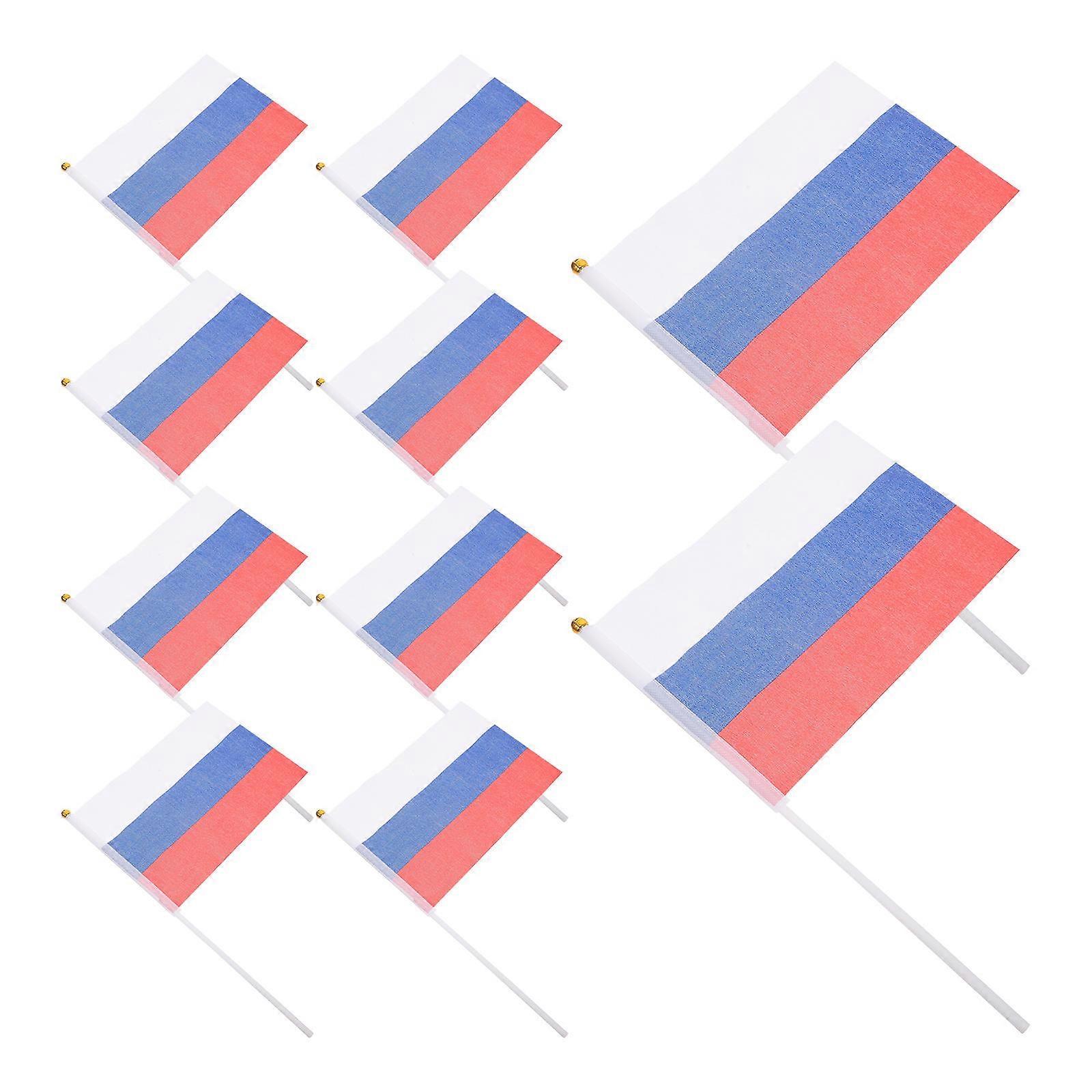 Mini Flags Hand Held Flag Stick for Party Use 20Pcs Russian National Banner