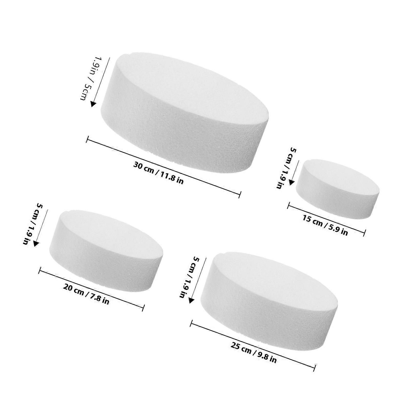 4pcs Foams Cake Practicing Molds Dummy Cake Models for DIY Decorating (White)