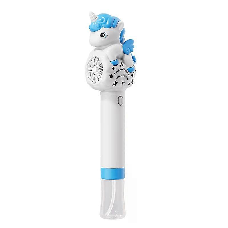 New Children's Handheld Blowing Unicorn Bubble Machine with Fully Automatic Lighting and Stick Outdoor Toys