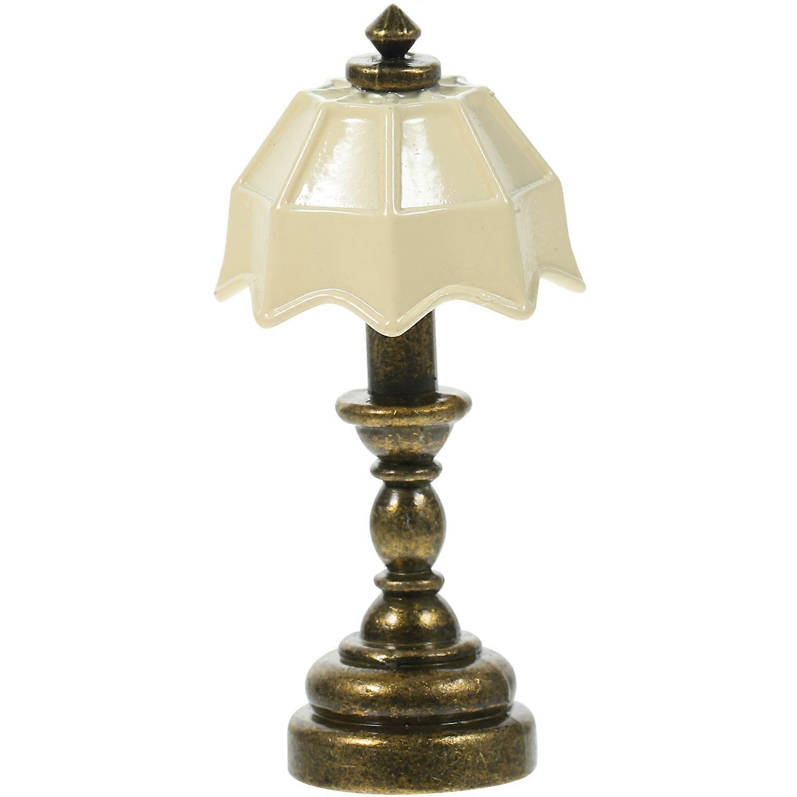 Mini Table Lamp Miniature Lamp for Decor 5Pcs White Alloy Collection