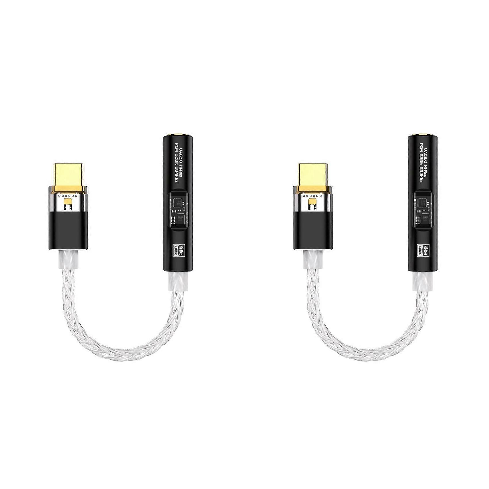 2X BA23 USB Type C to 3.5 mm Jack Adapter Headphone Amp DAC USB C Audio AUX Converter Decoder CX31993 PCM 32Bit 384KHz A