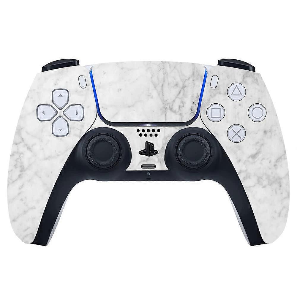 White Marble Skin Decal for PS5 Controller with Precise Fit and ScratchResistant Vinyl Sticker