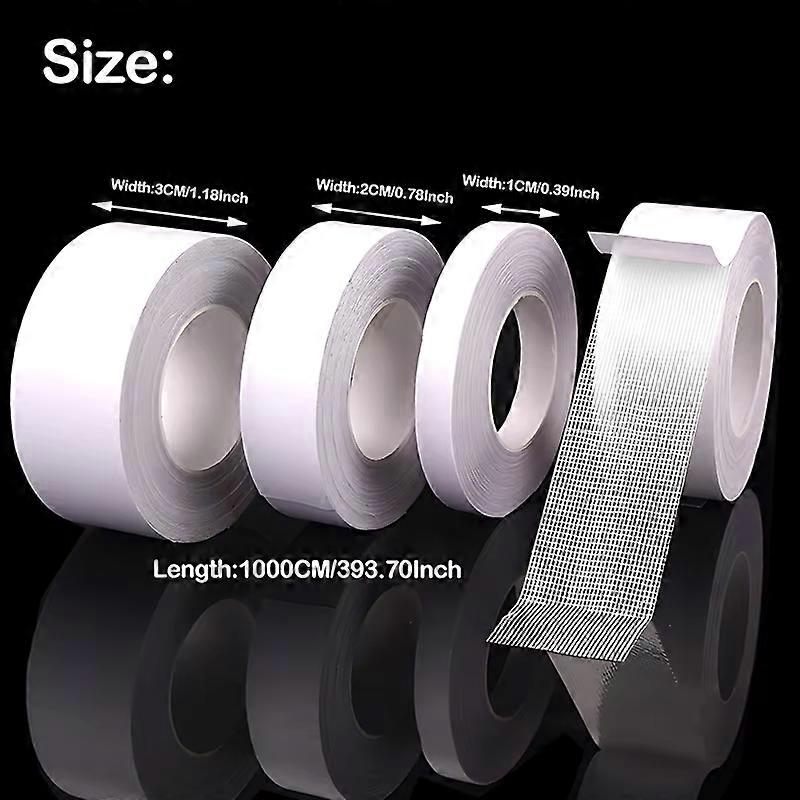 Strong Fixation 10M White Double Sided Tape 10M Heavy Duty Translucent Mesh Waterproof Traceless Powerful Grid Carpet Adhesive