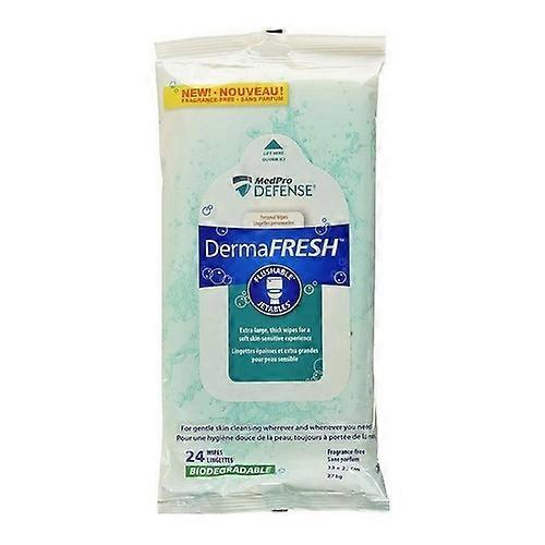 MedPro Dermafresh Flushable Biodegradable Personal Wet Wipes, 1 Pack / 24 Count