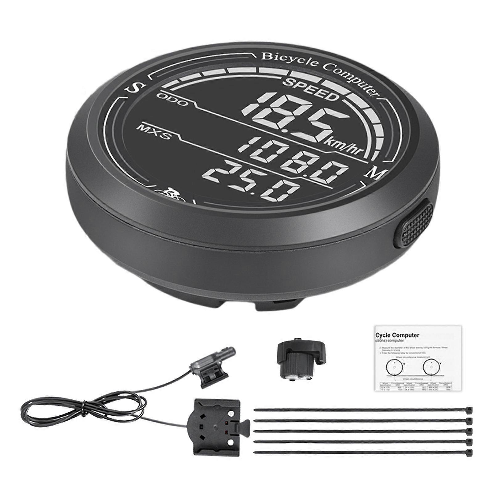 Waterproofs Wireless Bikes Computer MultiFunctions Bicycles Speedometers Large Screen Cyclings Odometers Easy to Use Multicolor