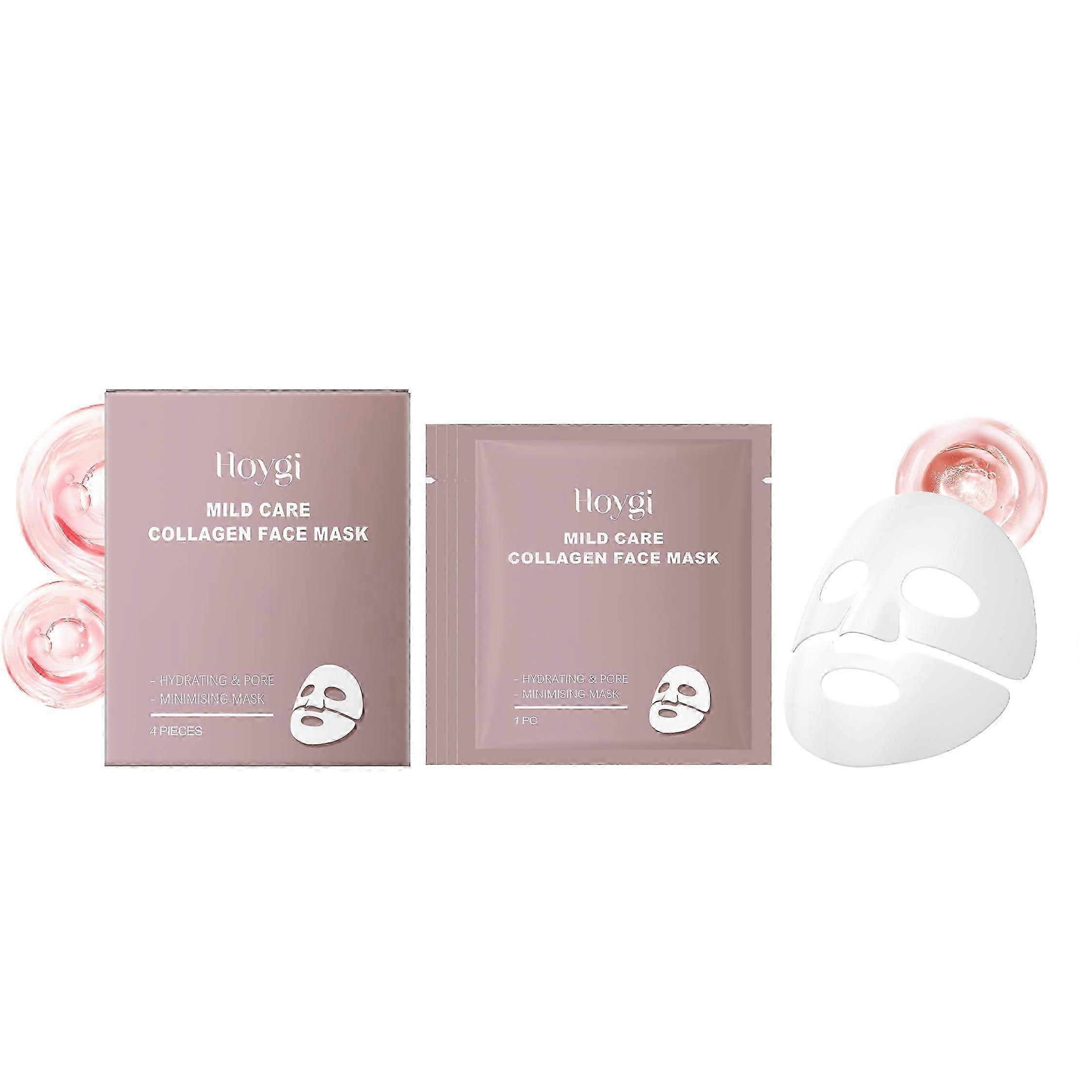 Revitalize Your Skin with Collagen Hydrating Mask Box Set  Deep Moisturizing, Firming & Pore-Smoothing Facial Care (4pcs) for All Skin Types