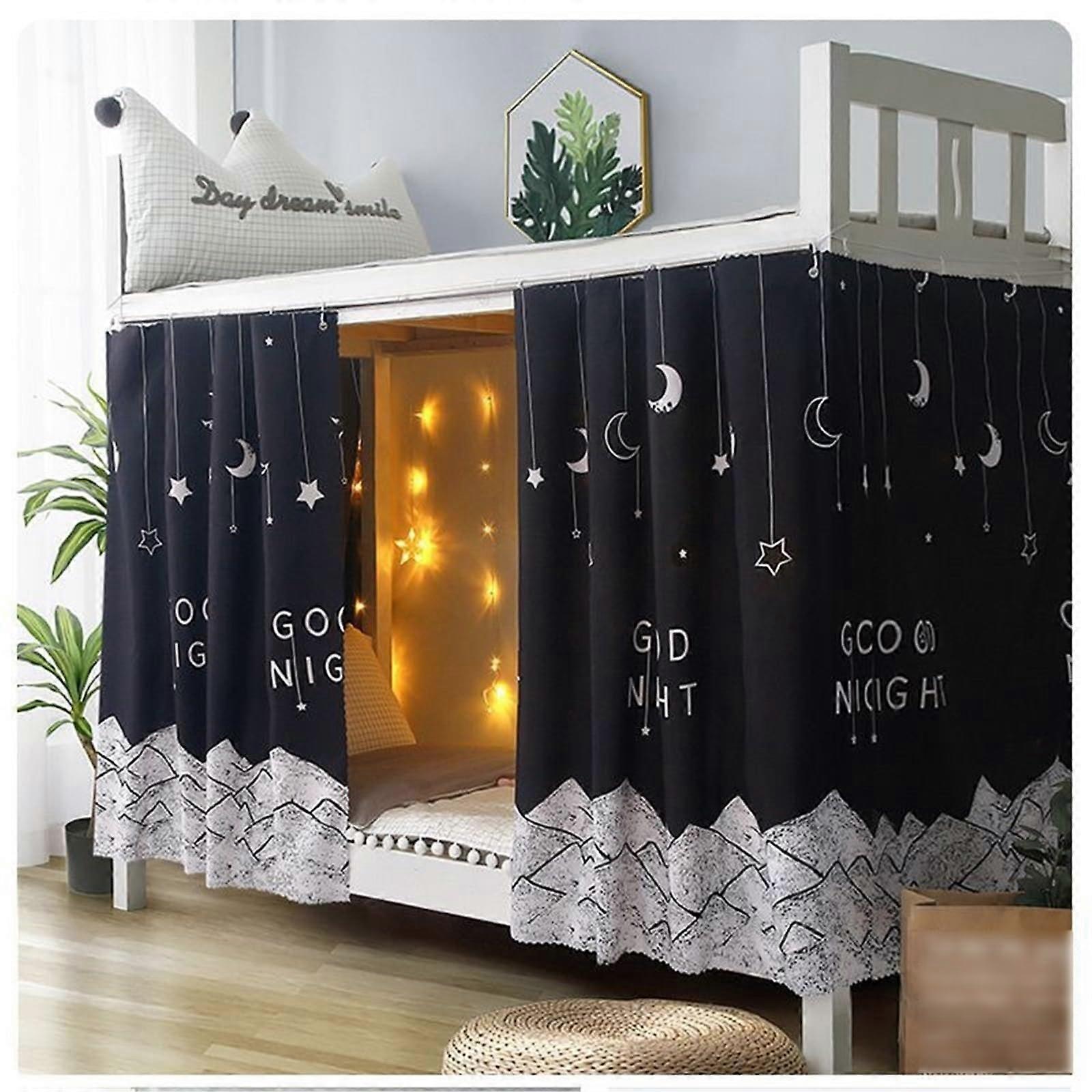 Bunk Bed Curtains Blackout Privacy for Bottom Loft Bed, Light Blocking, 1.35M Mountain Design