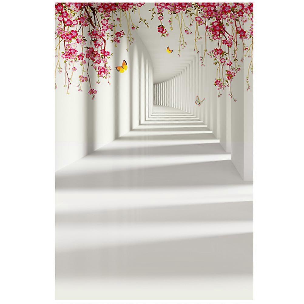 Backdrop Cloth for Photo with 3Pcs 3D Flower Wall Props