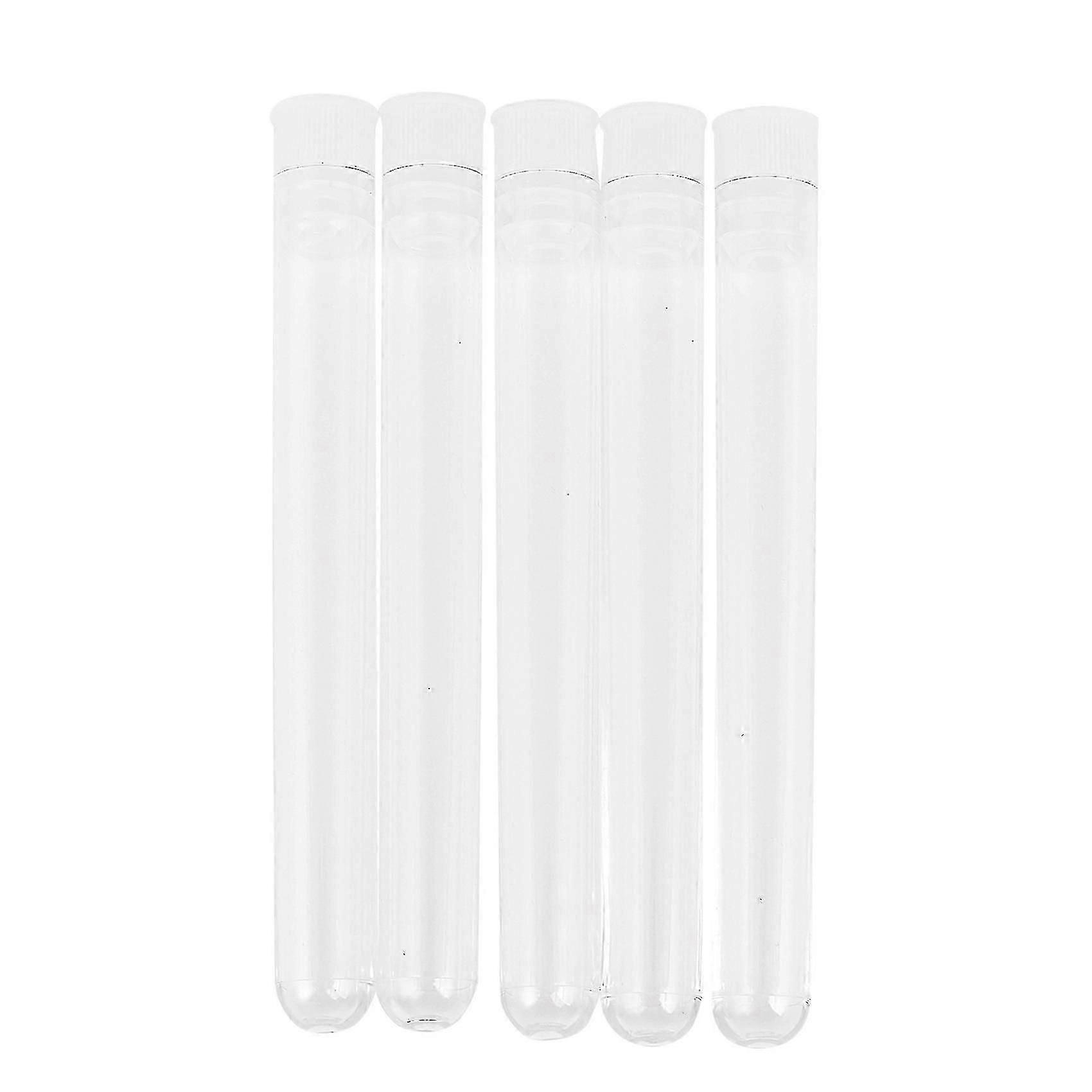 Clear Plastic Test Tubes with Caps, 12x100mm, 100pcs