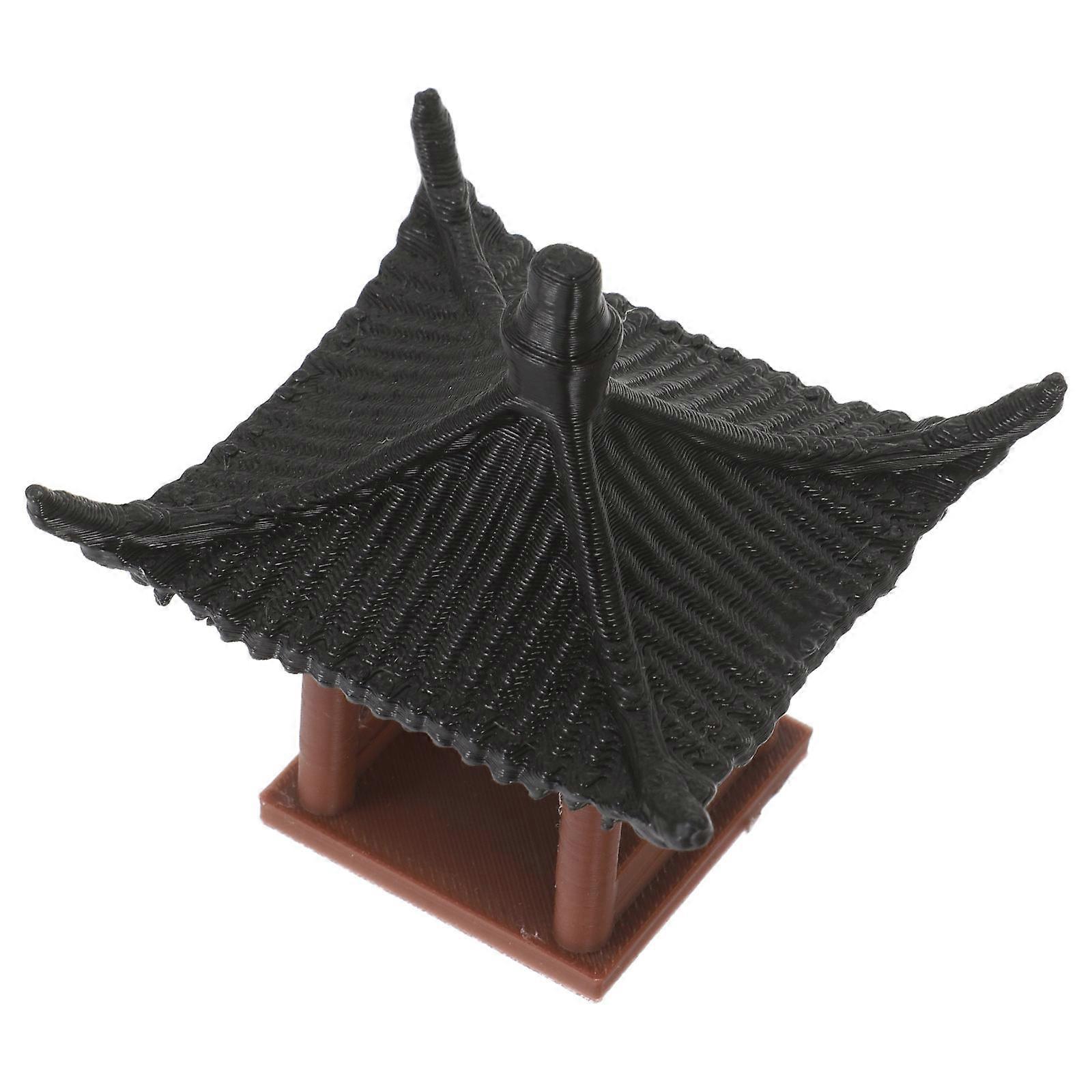 Miniature Pavilion Micro Landscape Ornament for Tabletop Resin Material