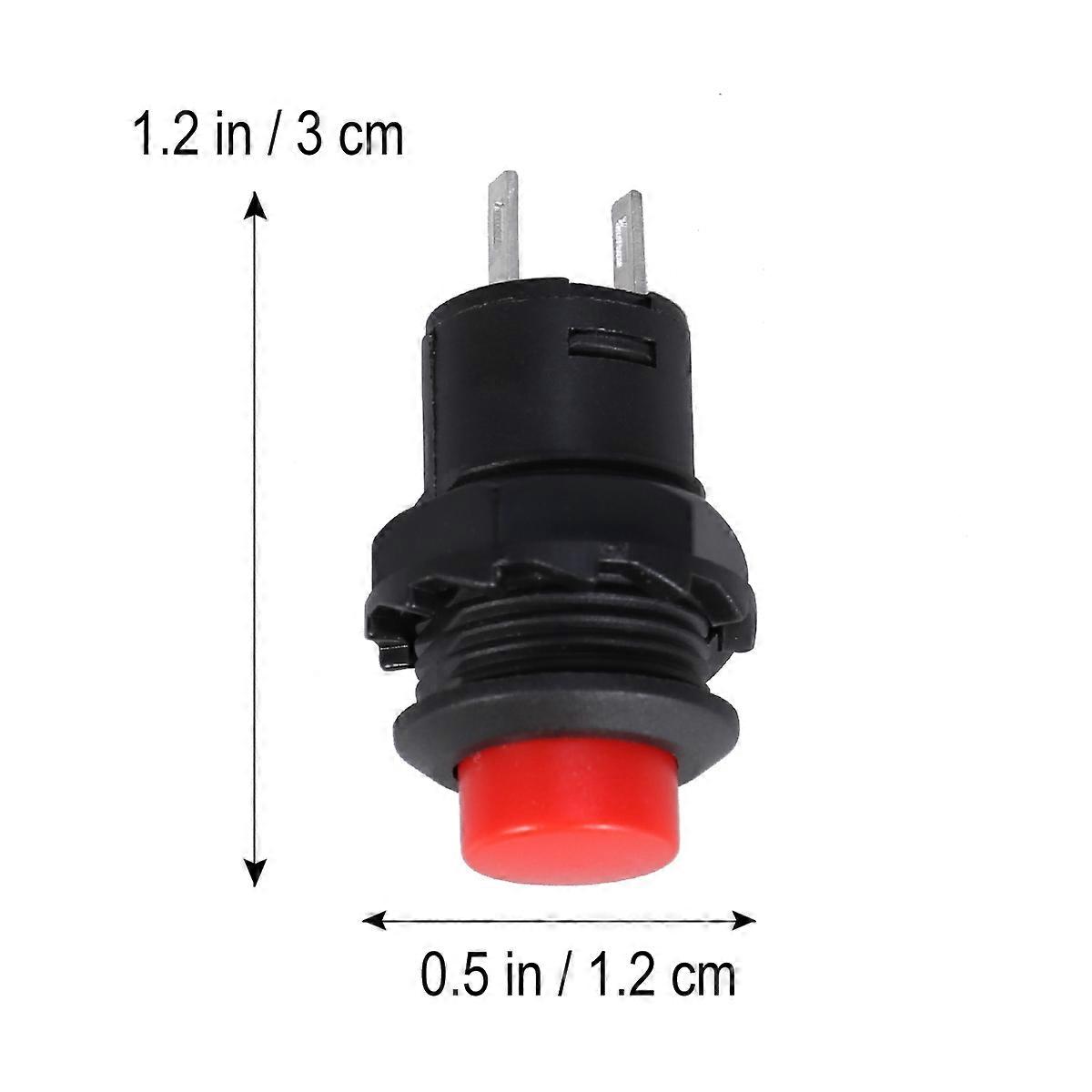 Self Locking Spst Button for Industrial Controlling 10Pcs 2 Pin Push