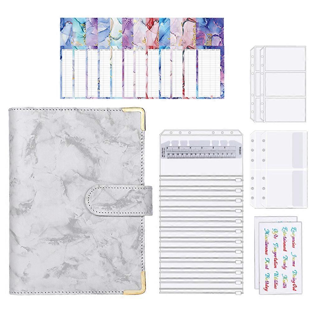 Handmade Budget Binder for Home with Removable Notepad 1Set Light Grey