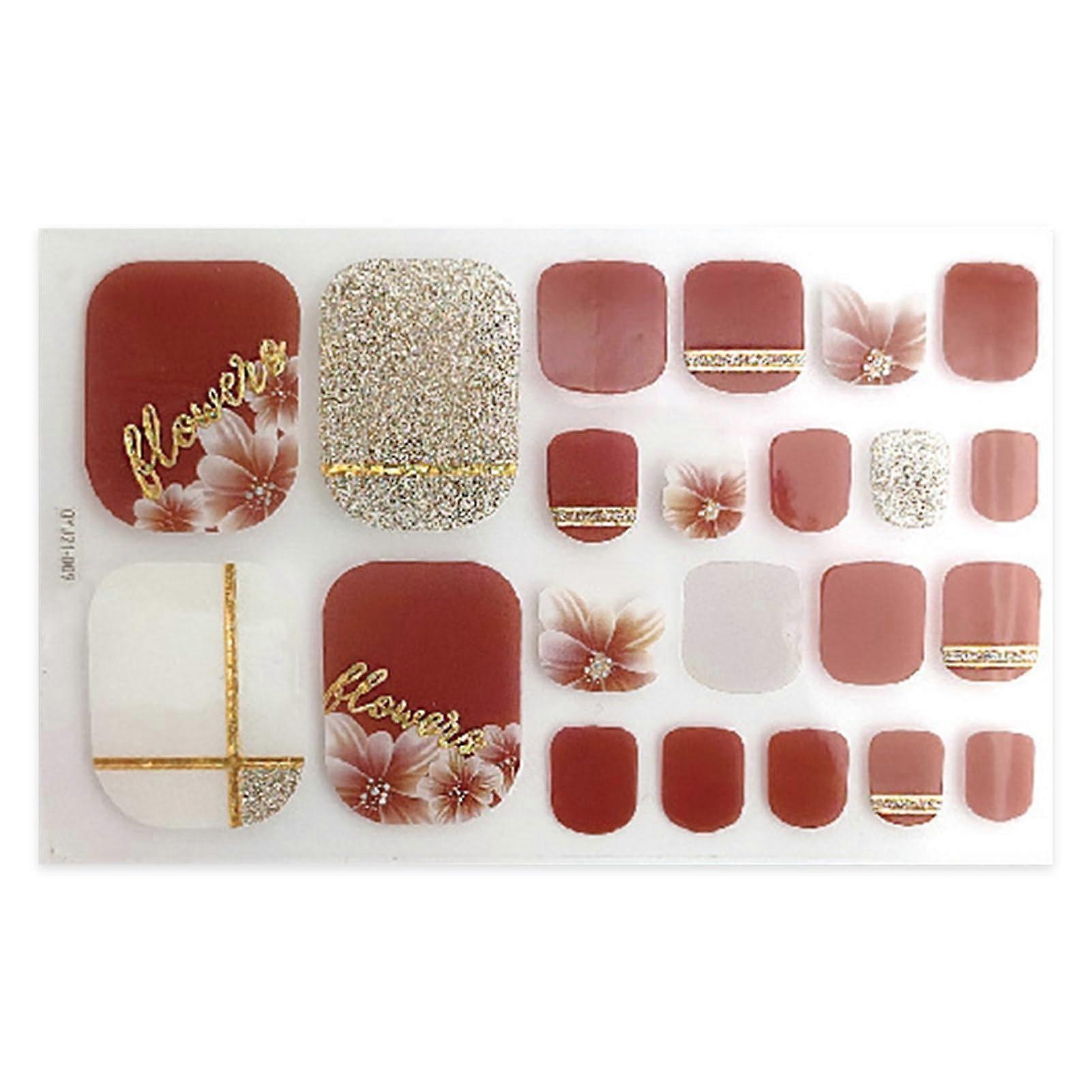 Waterproof Toe Nail Stickers with Full Coverage and Easy Peel SelfAdhesive Toenail Wraps