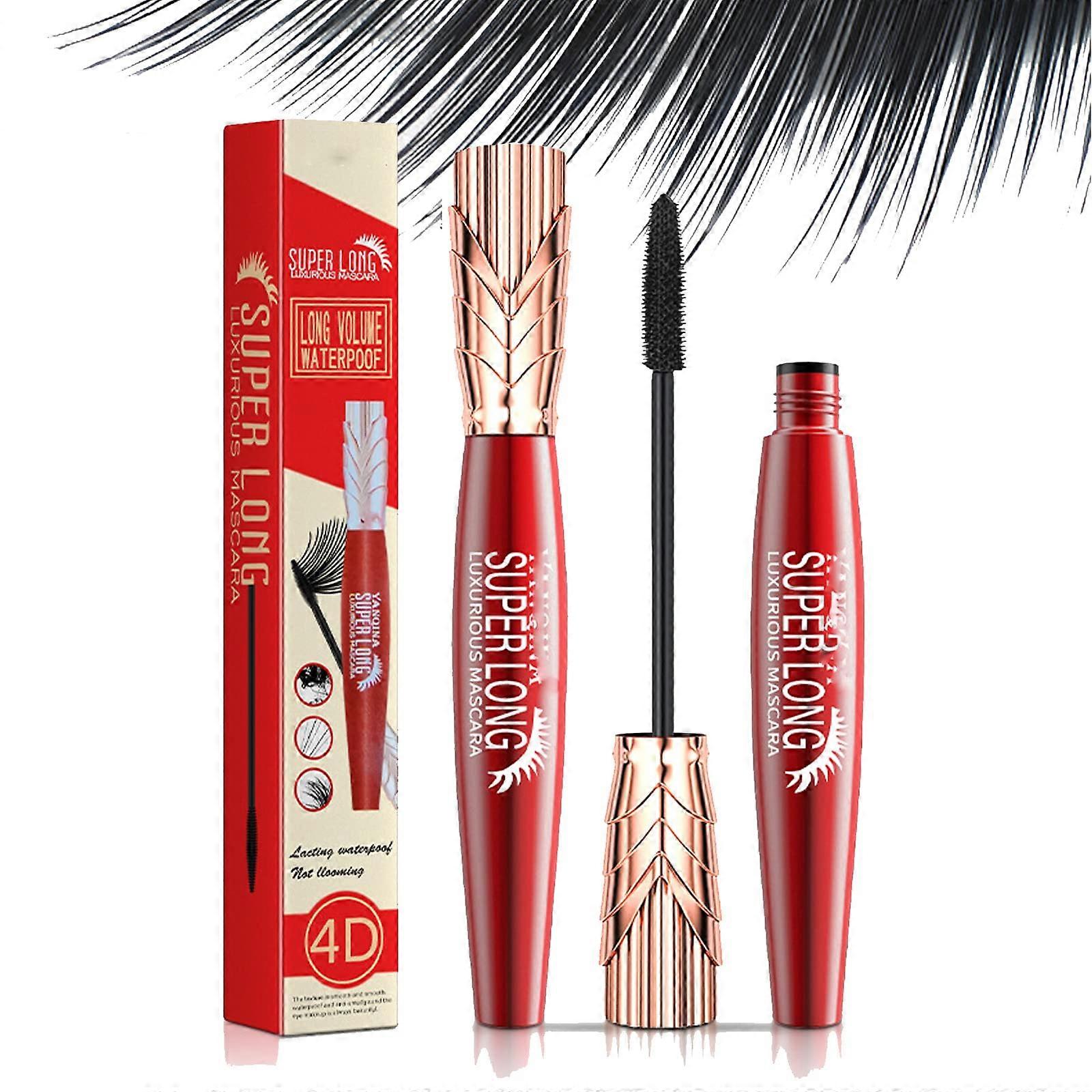 4D Waterproof Long Curl Mascara 2 Pack Smudge Proof Volumizing and Lengthening