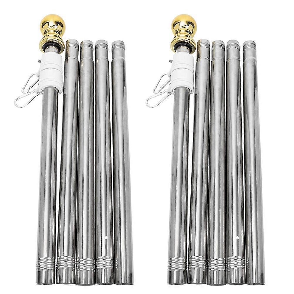 2pcs Sturdy Flag Pole Rustproof Flagpole Durable Stainless Steel Flag Pole for Garden