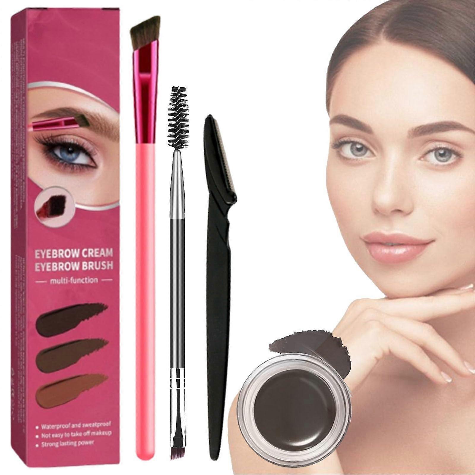 Eyebrow Lamination Kit with Microblade Pen, 4D Laminated Brow Effect, Smudgeproof Black Brush