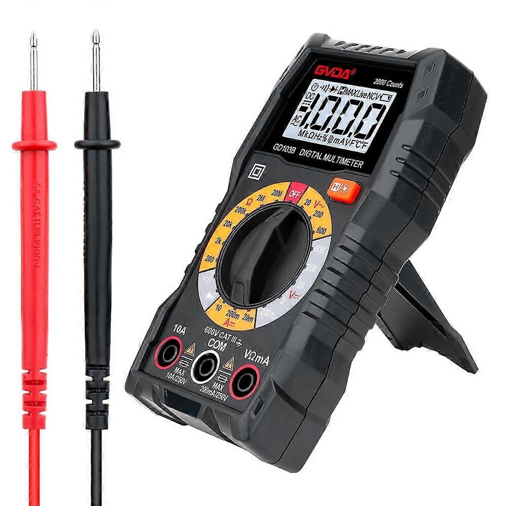 GVDA GD103B Household Mini Backlit Digital Multimeter DC/AC Voltage DC Current Portable Meter Tester