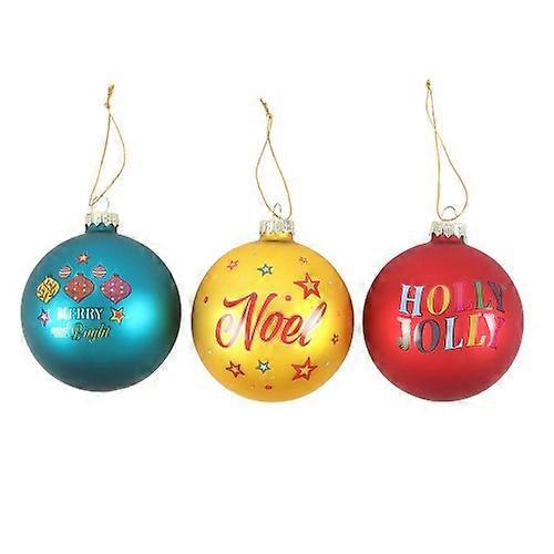 Something Different Nostalgic Glass Christmas Bauble (Pack of 3)