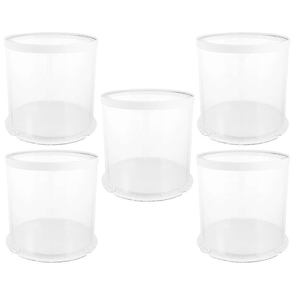Transparent Plastic Cake Boxes with Dome Lids for Decor Round Cake Packaging Boxes 5 Pieces