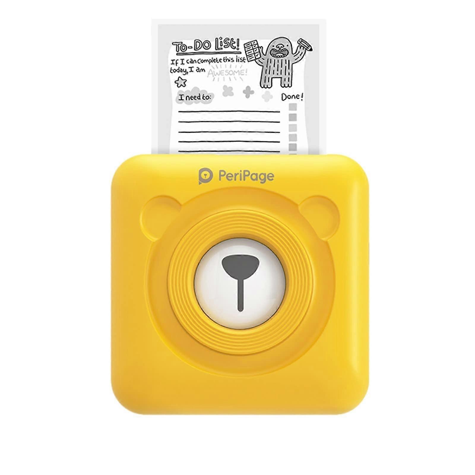 Mini Thermal Printer Bluetooth Pocket Size Mobile Photo Printer Wireless Yellow