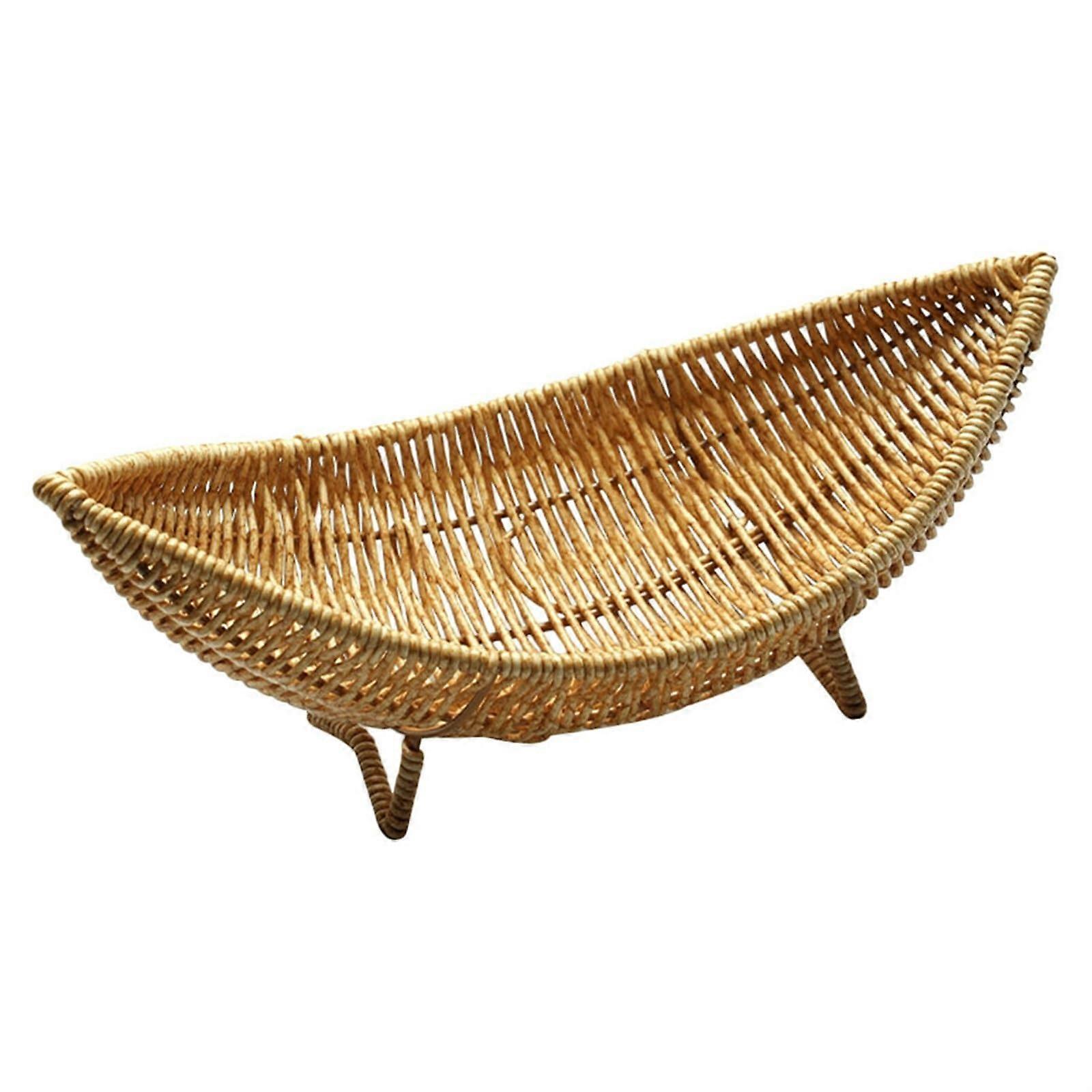 Wicker Serving Basket Round Handmade Woven Bread Tray for MultiOccasion Use and Easy Clean