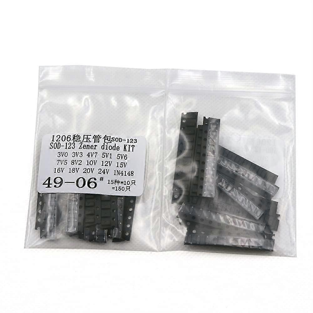 Zener Diode Kit SOD123 1206 0.5W  Temperature SMD Assortment 15 Values 150pcs Set